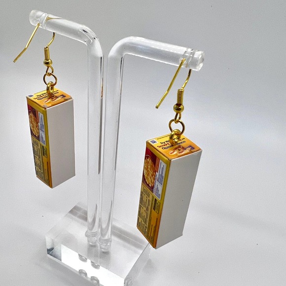 Velveeta Earrings - Football Rotel Cheese Box Earrings - Mini Brands Earrings - Picture 3 of 7